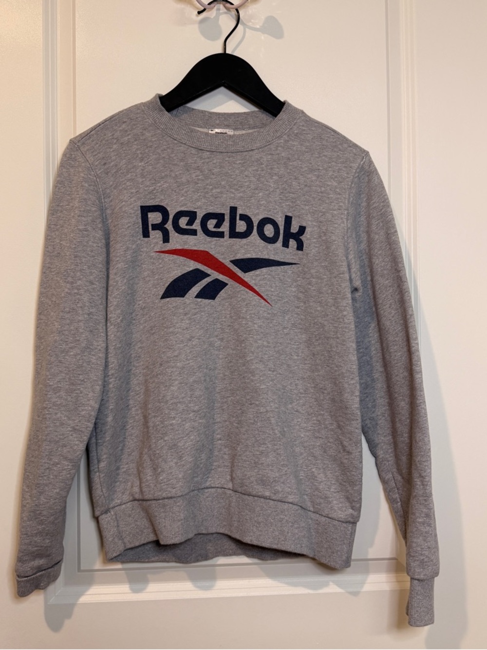 Reebok Gray Crewneck Sweatshirt with Navy and Red Logo